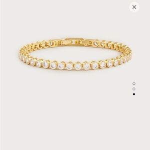 J. Crew Gold and Bezel Set Tennis Bracelet